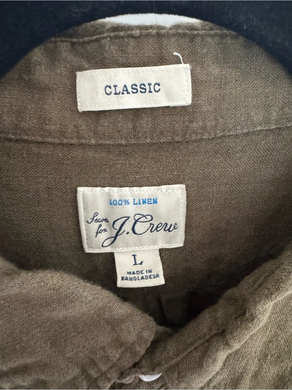 J. Crew Classic Short-Sleeve Linen Point-Collar Shirt Green Coastal Minimalist
